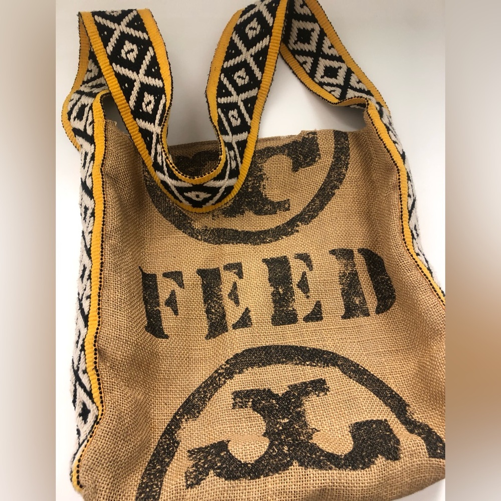 TORY BURCH X FEED for Holt Renfrew BURLAP BAG *RARE*